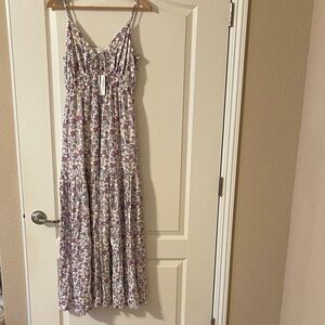 Z Supply Libson Floral maxi dress  in White and purple , Sz S